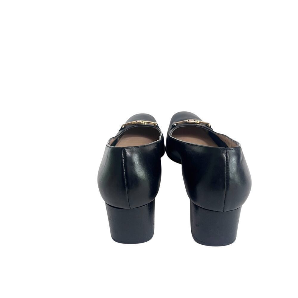 Vintage Salvatore Ferragamo Women’s Black Leather Pumps Gold Buckle Size 7 4A - Picture 7 of 12